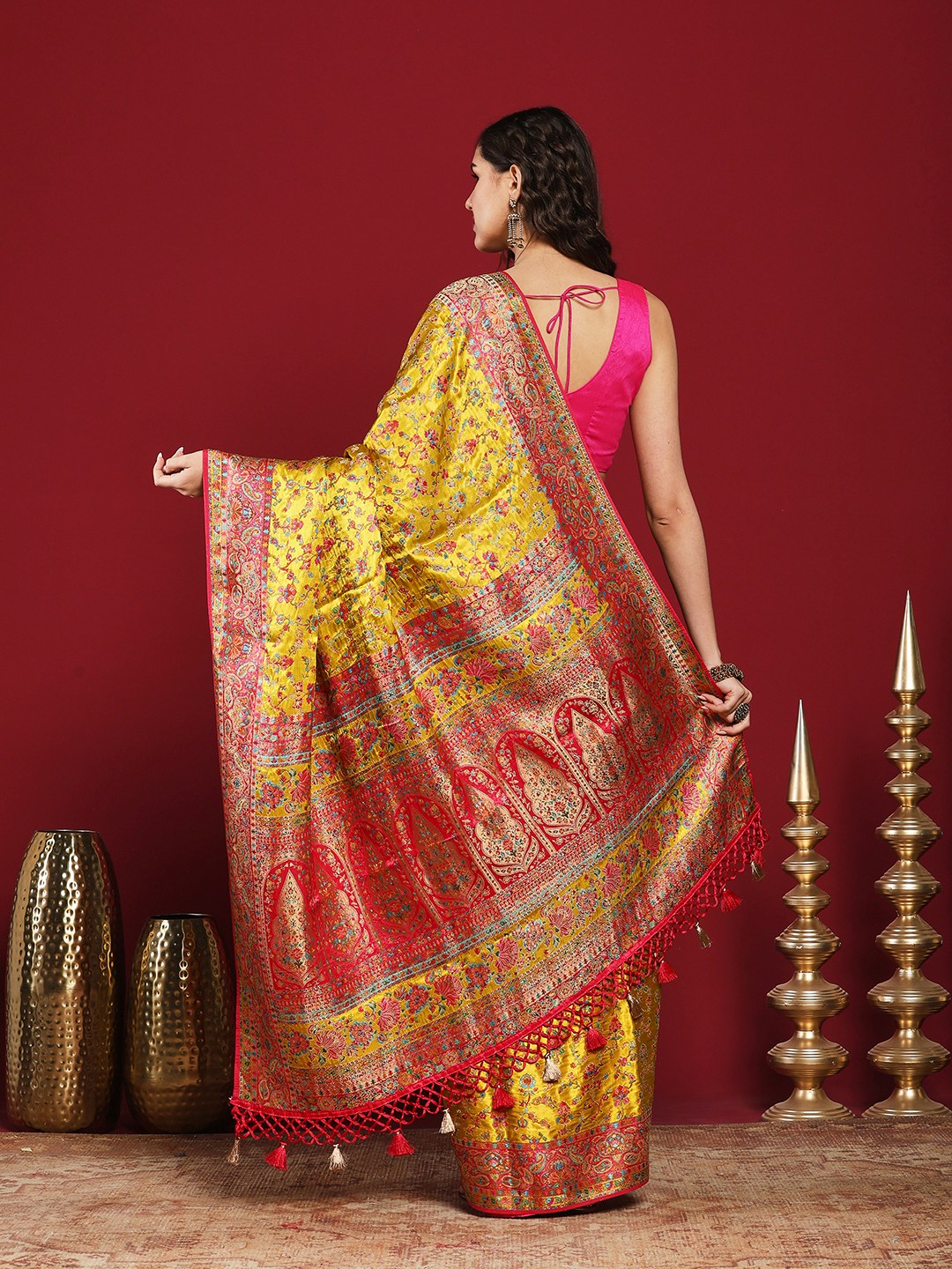 Woven Design Satin Saree