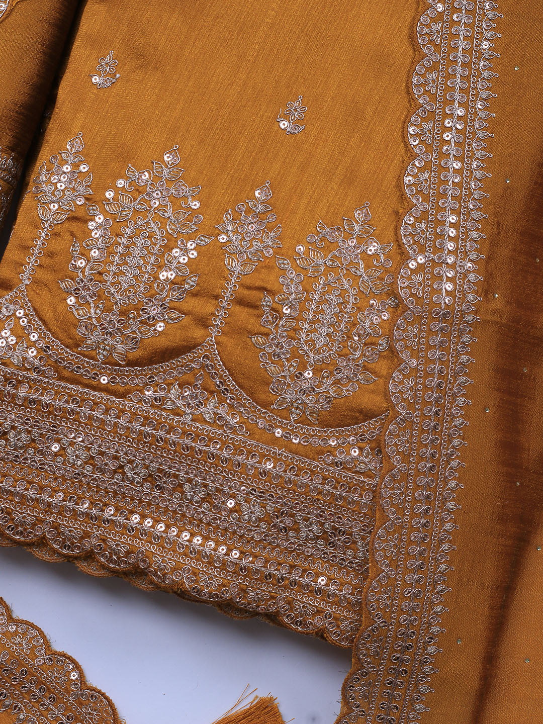 Sequence Art Silk Unstitched Suit Piece With Dupatta