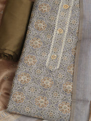 Printed Cotton Unstitched Suit With Pant & Dupatta