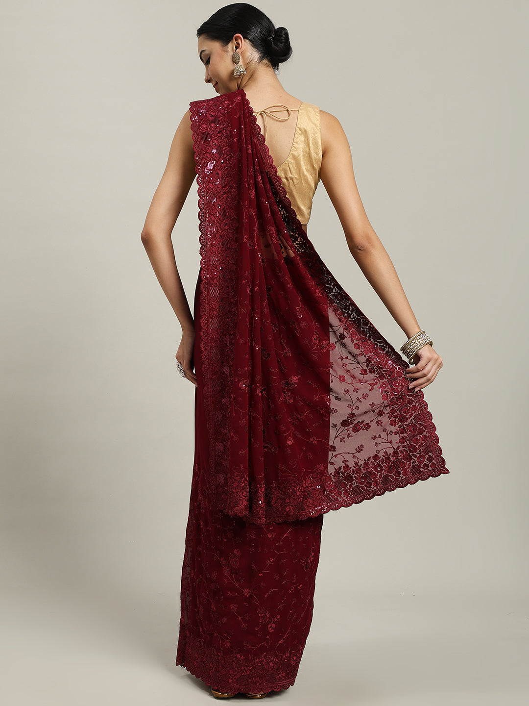 Resham Embroidered Georgette Saree