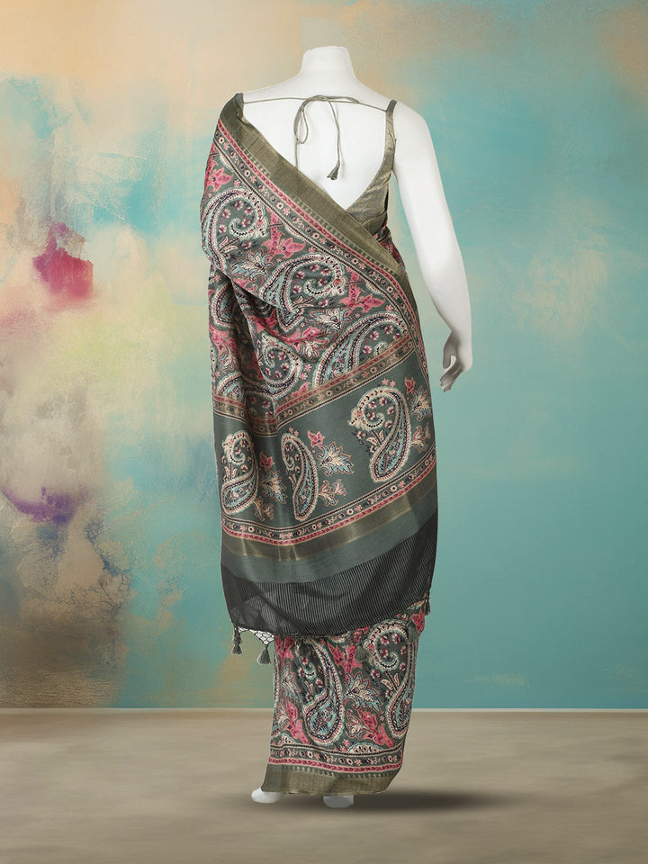 Printed Tussar Saree