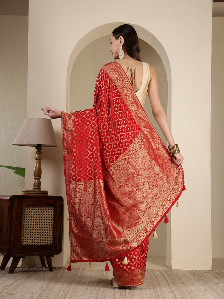 Woven Design Satin Saree