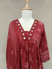 Printed Cotton Blend Kurta With Pants & Dupatta