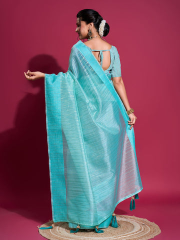 Zari Booti Woven Organza Woven Saree