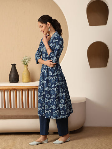 Printed Cotton Kurta With Pants