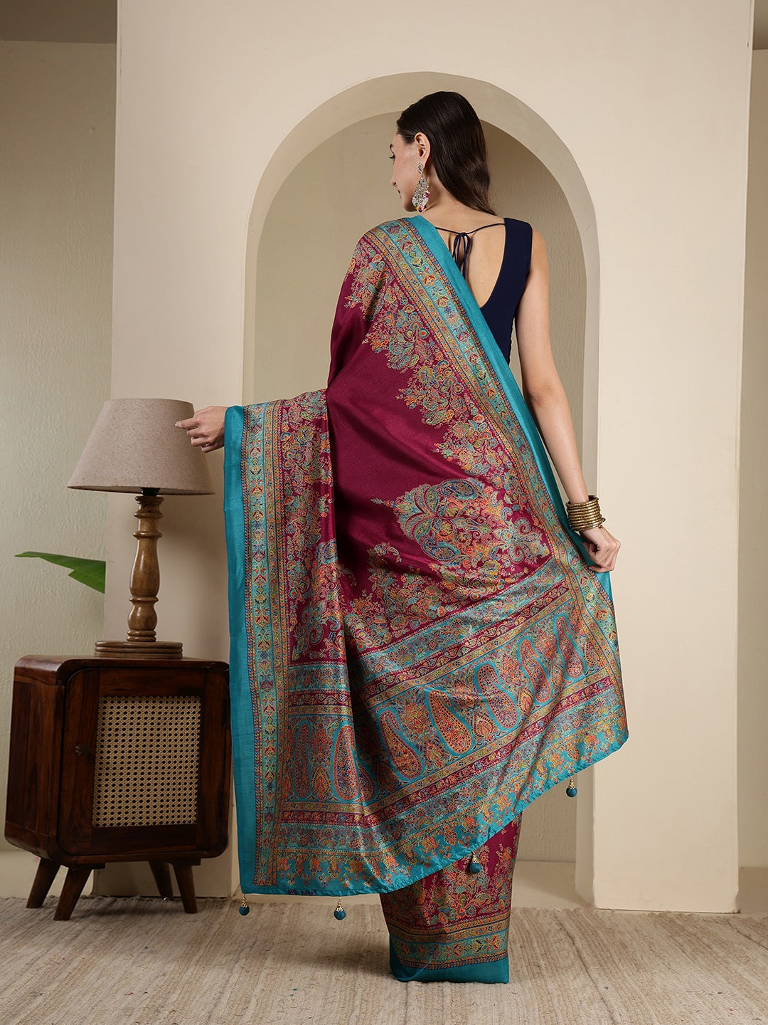 Digital Printed Art Silk Saree