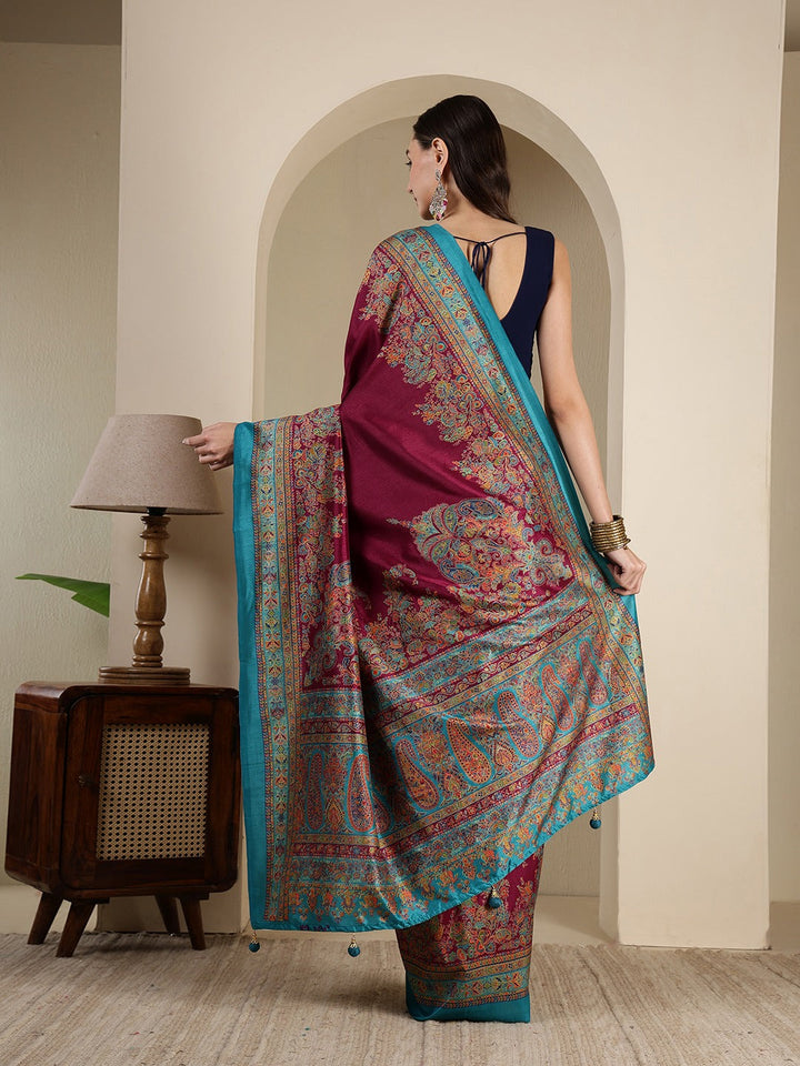 Digital Printed Art Silk Saree