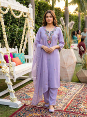 Printed Cotton Blend Kurta With Pant & Dupatta