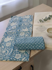 Printed Cotton Blend Unstitched Suit With Pant & Dupatta