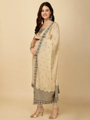 Embroidery Cotton Unstitched Suit Piece With Dupatta