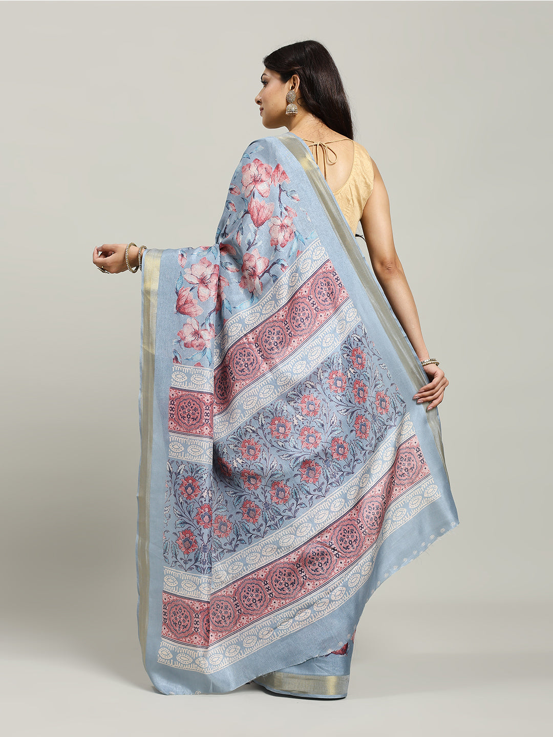 Floral Printed Art Silk Woven Saree