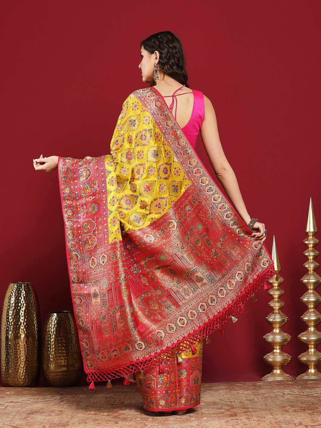 Woven Design Satin Saree