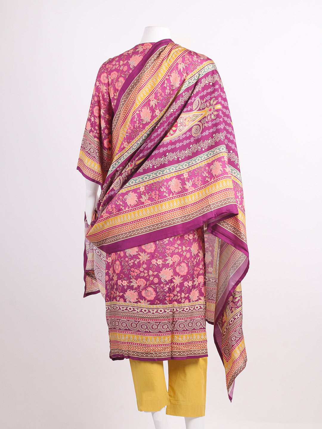 Sequins Embroidery Muslin Kurta With Pants &amp; Dupatta