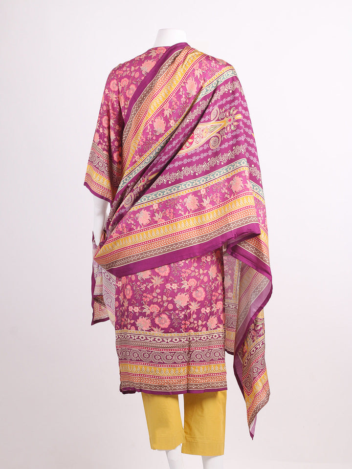 Sequins Embroidery Muslin Kurta With Pants &amp; Dupatta