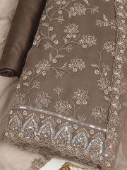 Embroidered Chiffon Unstitched Suit With Dupatta