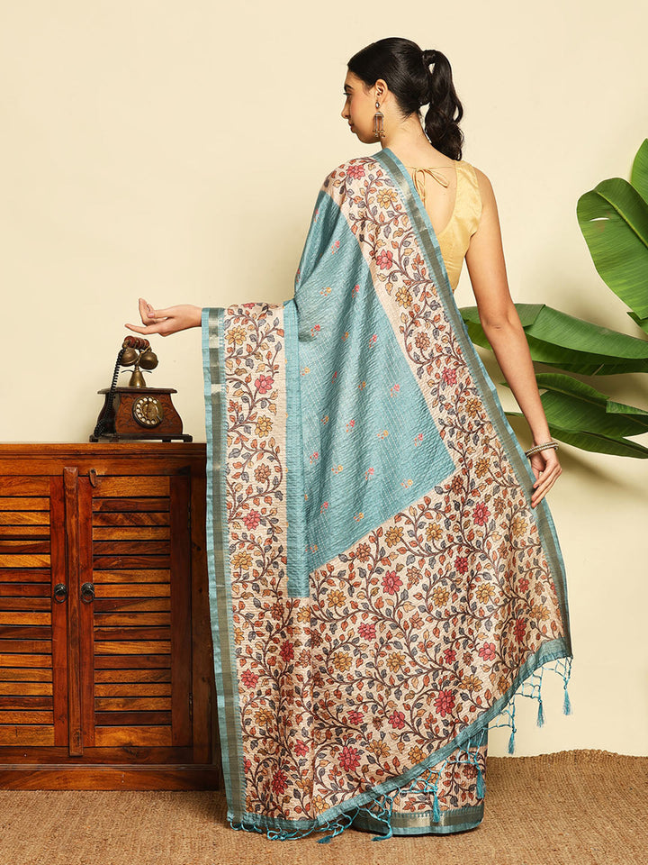 Printed Tussar Saree