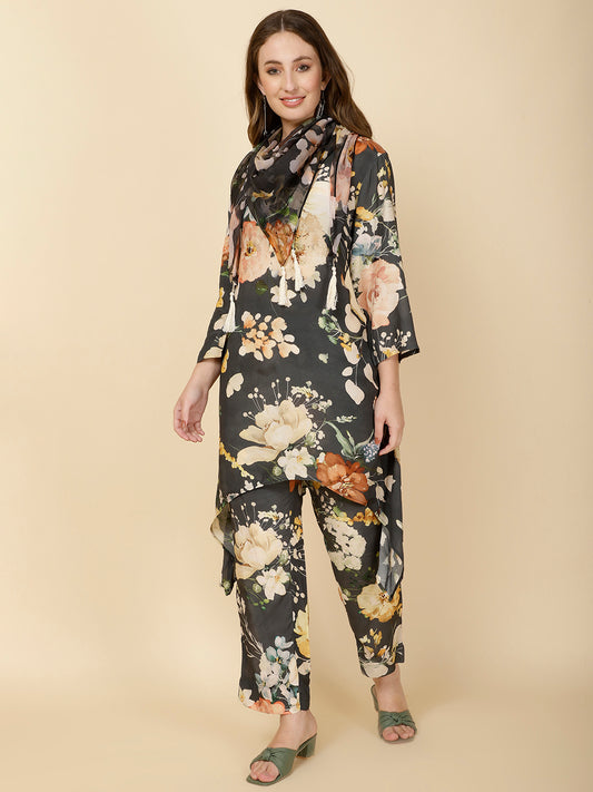 Printed Cotton Suit Set With Dupatta