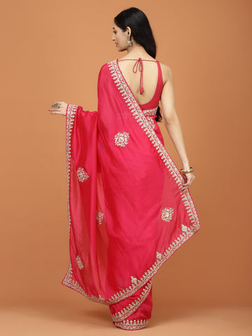 Sequin Embroidered Organza Saree