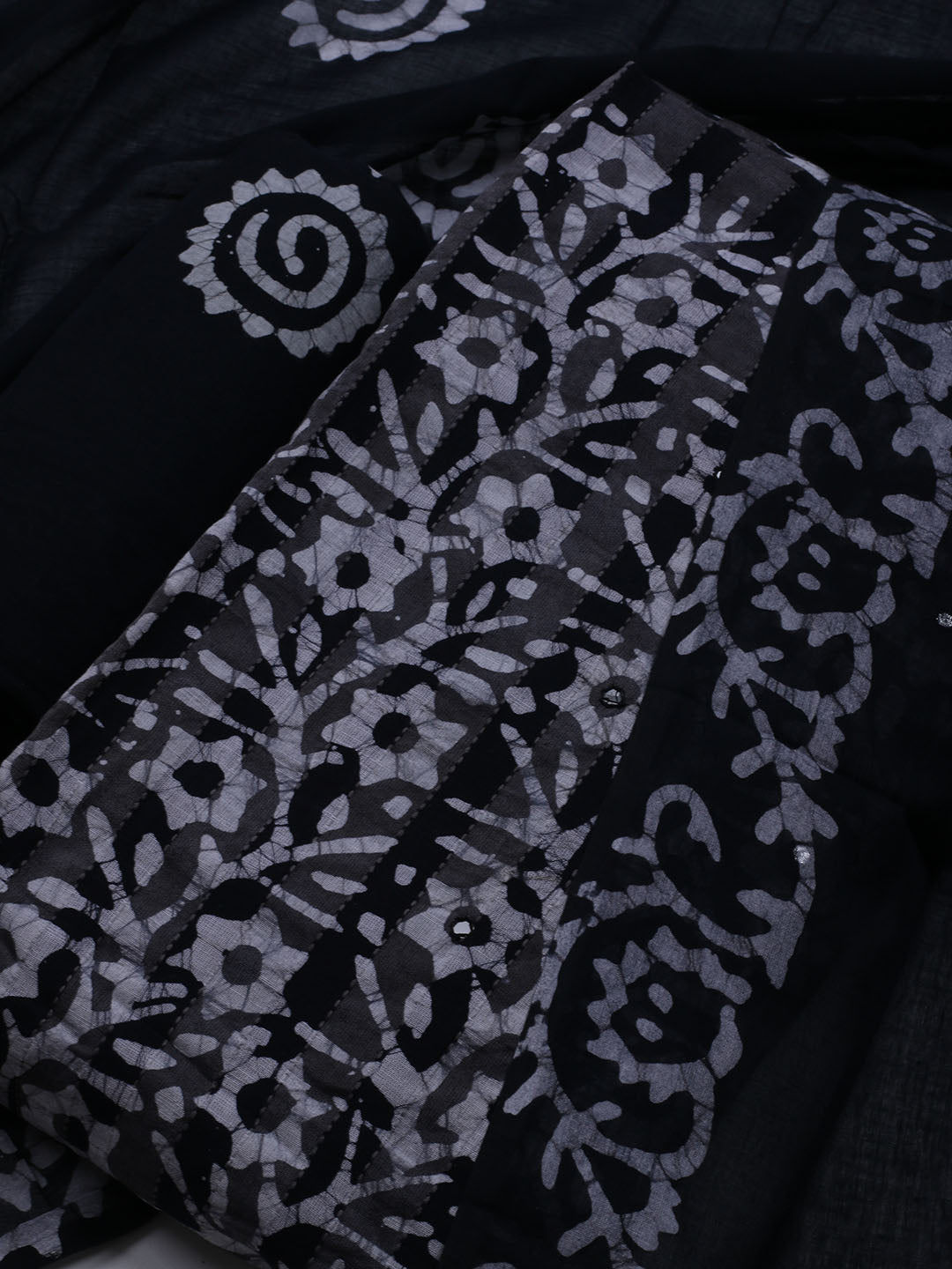 Printed Cotton Blend Unstitched Suit With Dupatta