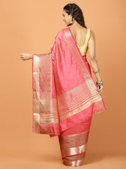 Plain Zari Border Art Silk Woven Saree