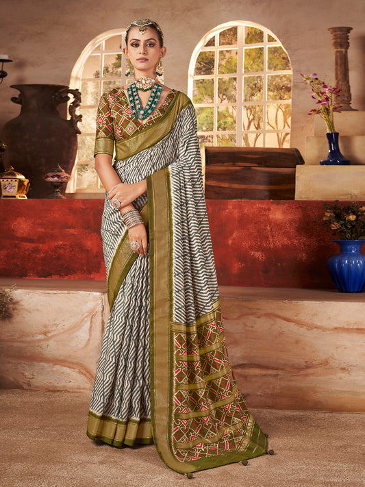 Digital Printed Art Silk Saree