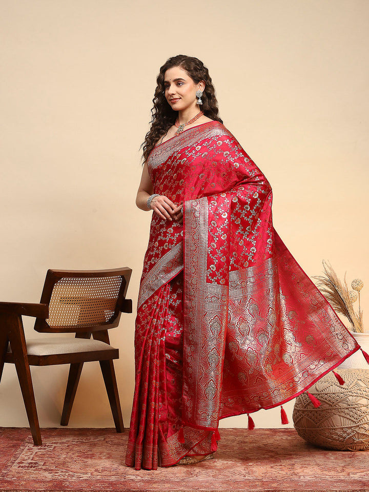 Woven Design Satin Saree