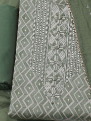 Printed Cotton Blend Unstitched Suit With Dupatta