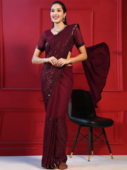 Sequin Embroidery Georgette Saree