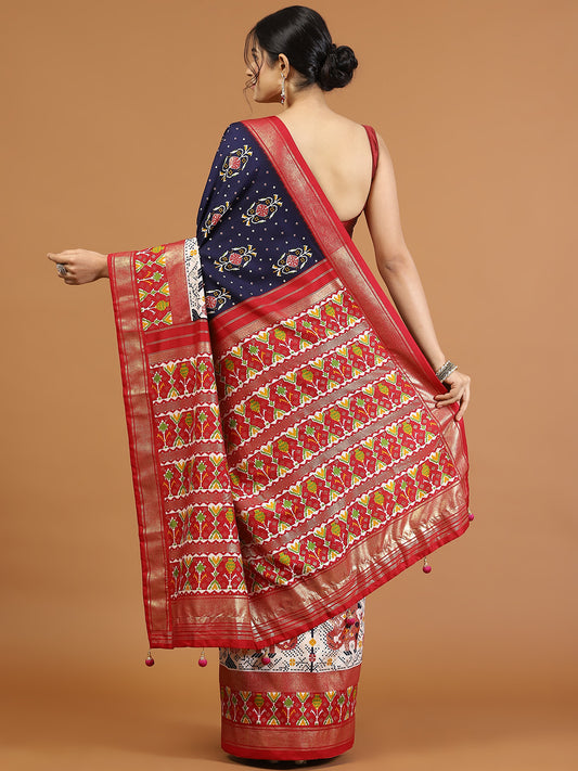 Patola Printed Art Silk Woven Saree