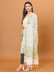 Printed Cotton Unstitched Suit With Dupatta