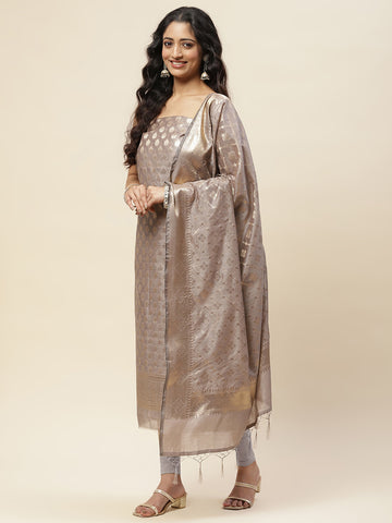 Woven Chanderi Unstitched Suit With Dupatta