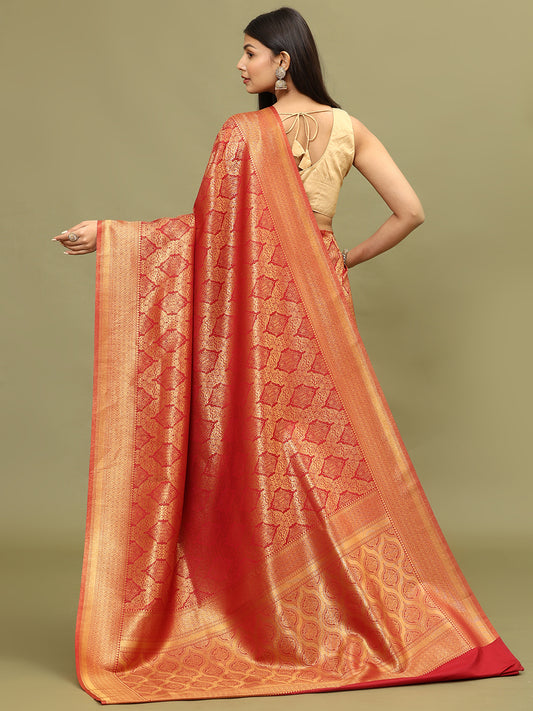 Zari Jaal Woven Handloom Saree