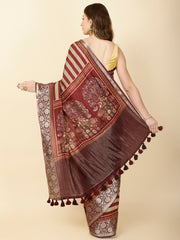 Abstract Print Handloom Saree