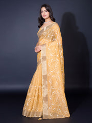 Sequence Embroidery Tissue Saree