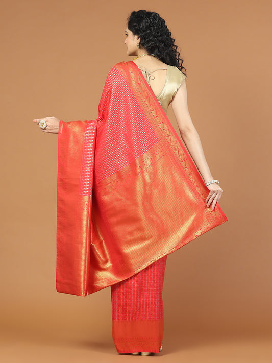 Border Zari Jaal Woven Handloom Saree