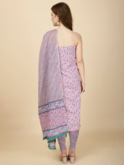 Neck Patti Printed Cotton Unstitched Suit Piece With Dupatta