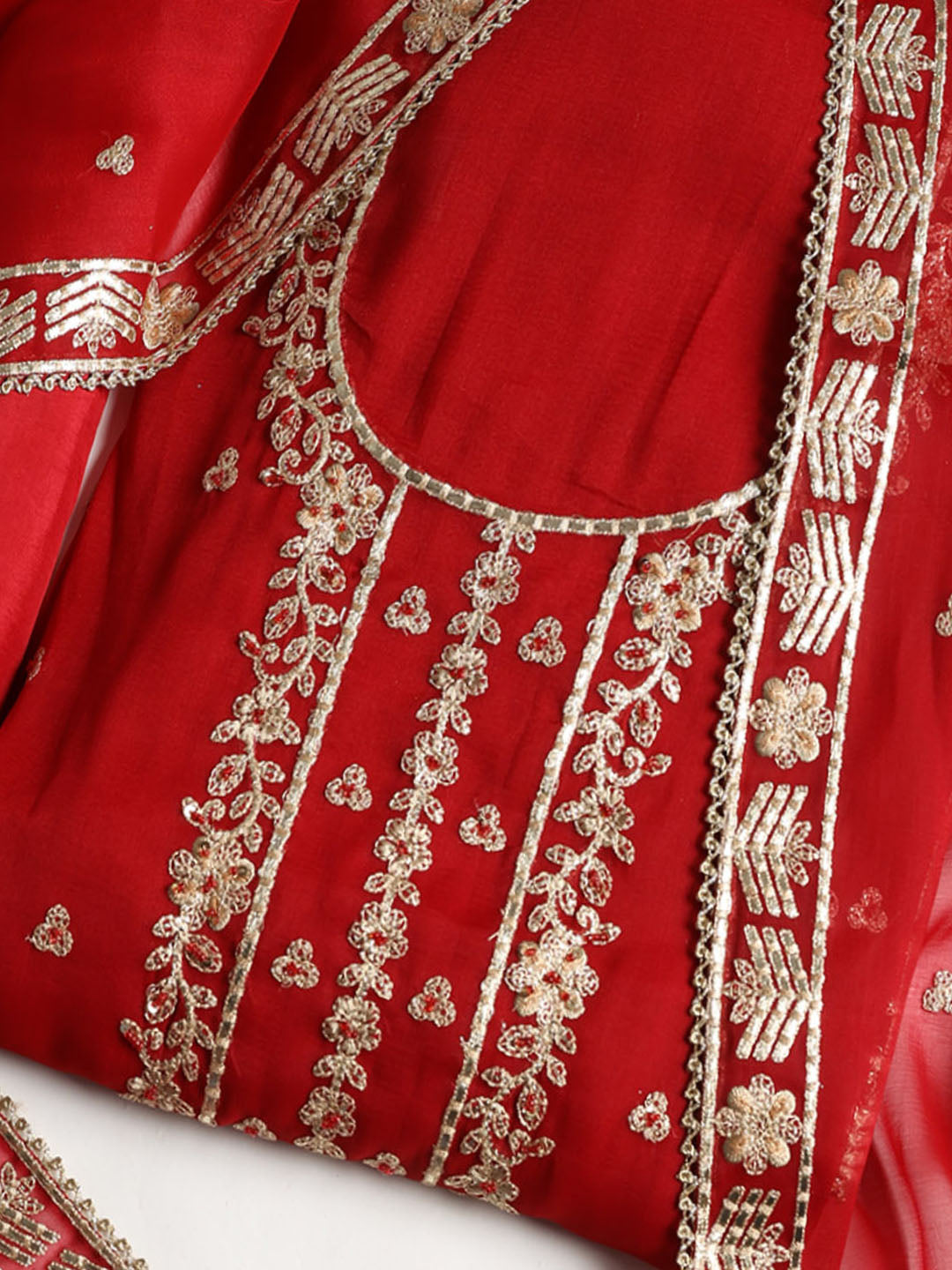 Embroidered Organza Unstitched Suit With Dupatta