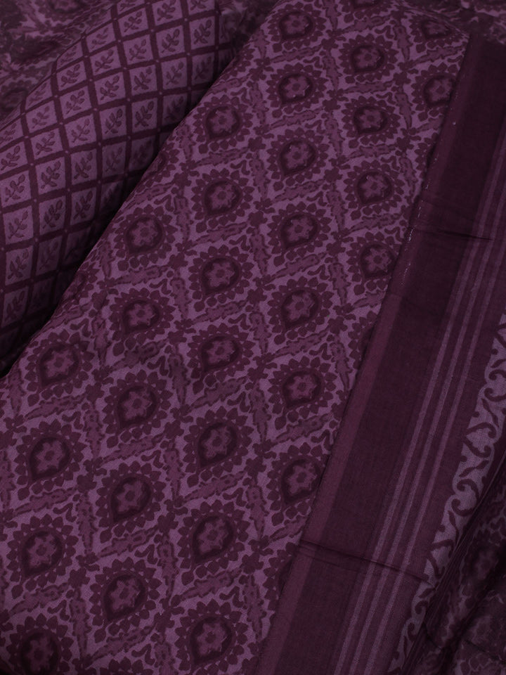 Printed Cotton Blend Unstitched Suit With Dupatta