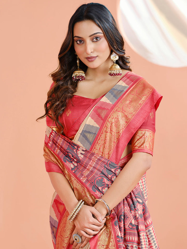 Printed Art Silk Saree
