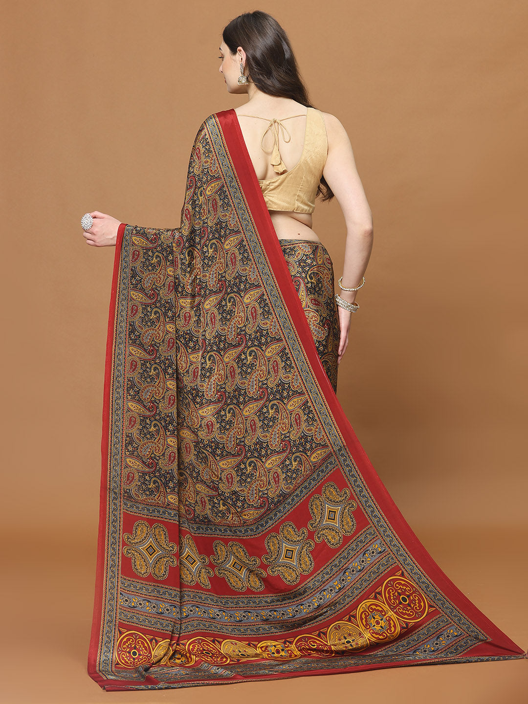 Digital Printed Satin Woven Saree