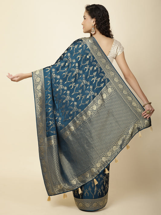 Zari Jaal Woven Satin Saree