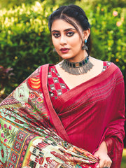 Printed Tussar Saree