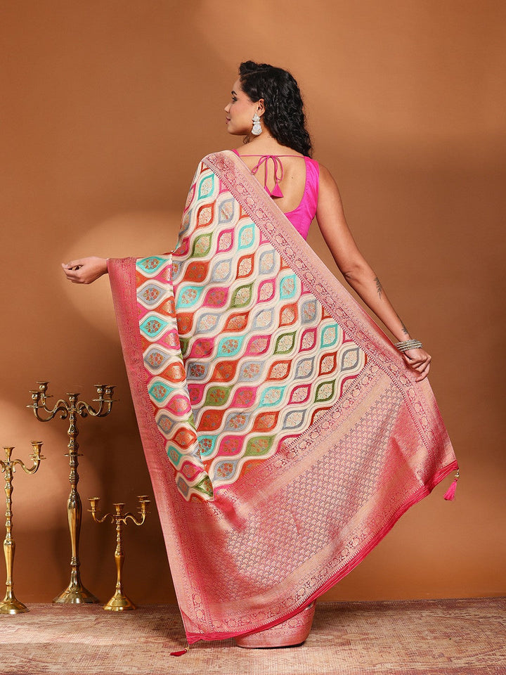 Zari Jaal Woven Satin Saree