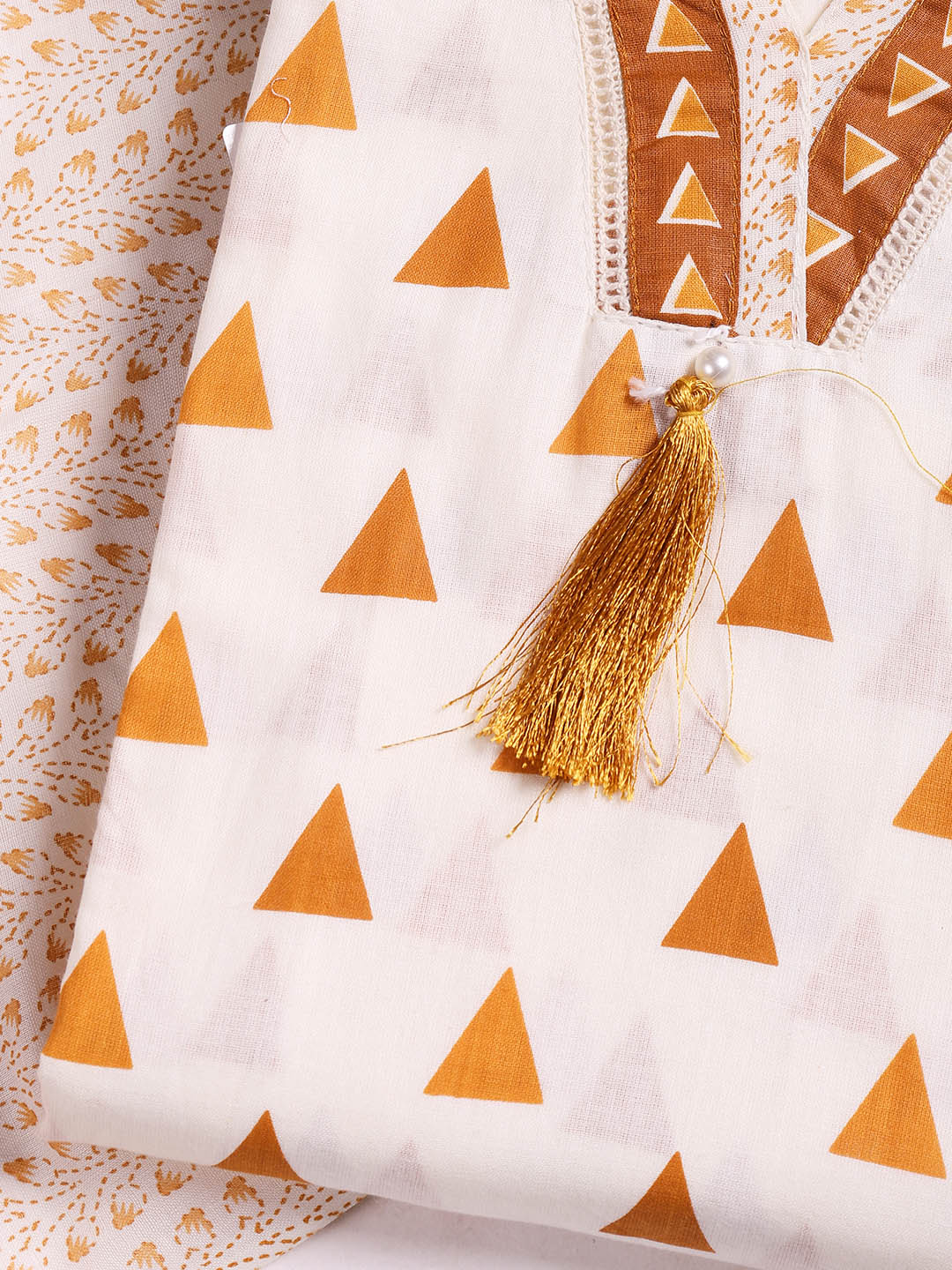 Printed Cotton Blend Unstitched Suit With Dupatta