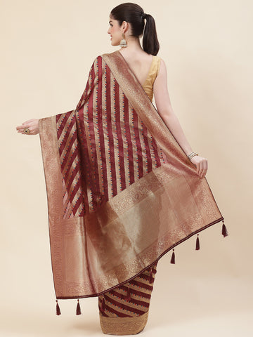 Zari Jaal Organza Woven Saree