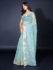 Sequence Embroidery Tissue Saree