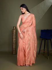 Sequin Embroidery Tissue Saree