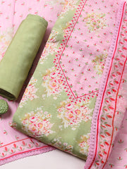 Printed Muslin Unstitched Suit With Pant & Dupatta