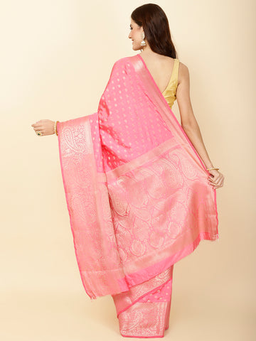 Zari Border Booti Woven Handloom Saree