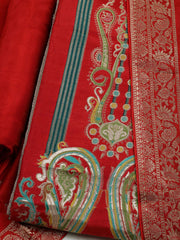 Woven Banarasi Art Silk Unstitched Suit With Dupatta